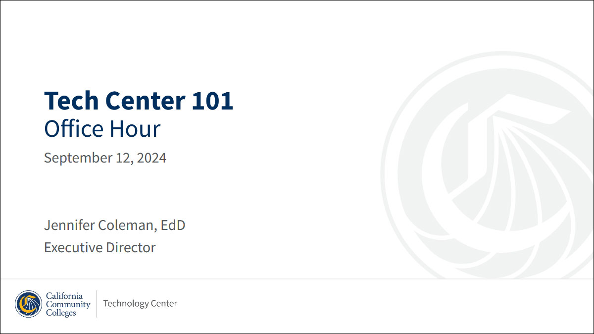 Preview of first page of Webinar: Tech Center 101
